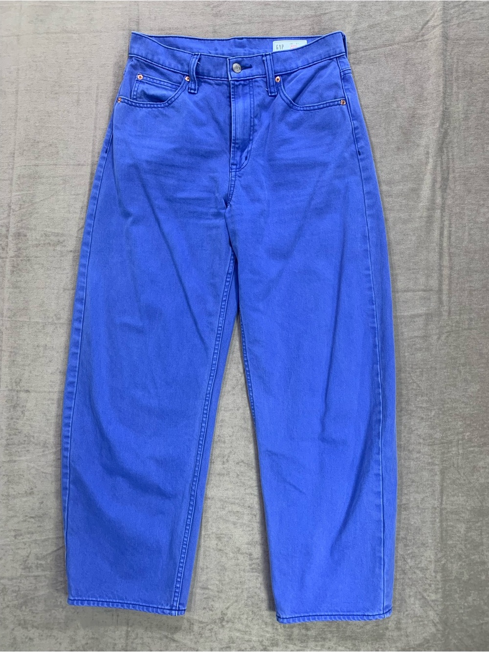 Gap High-Rise Barrel Jeans - Bright Cornflower Cobalt Blue - Size 28/6R